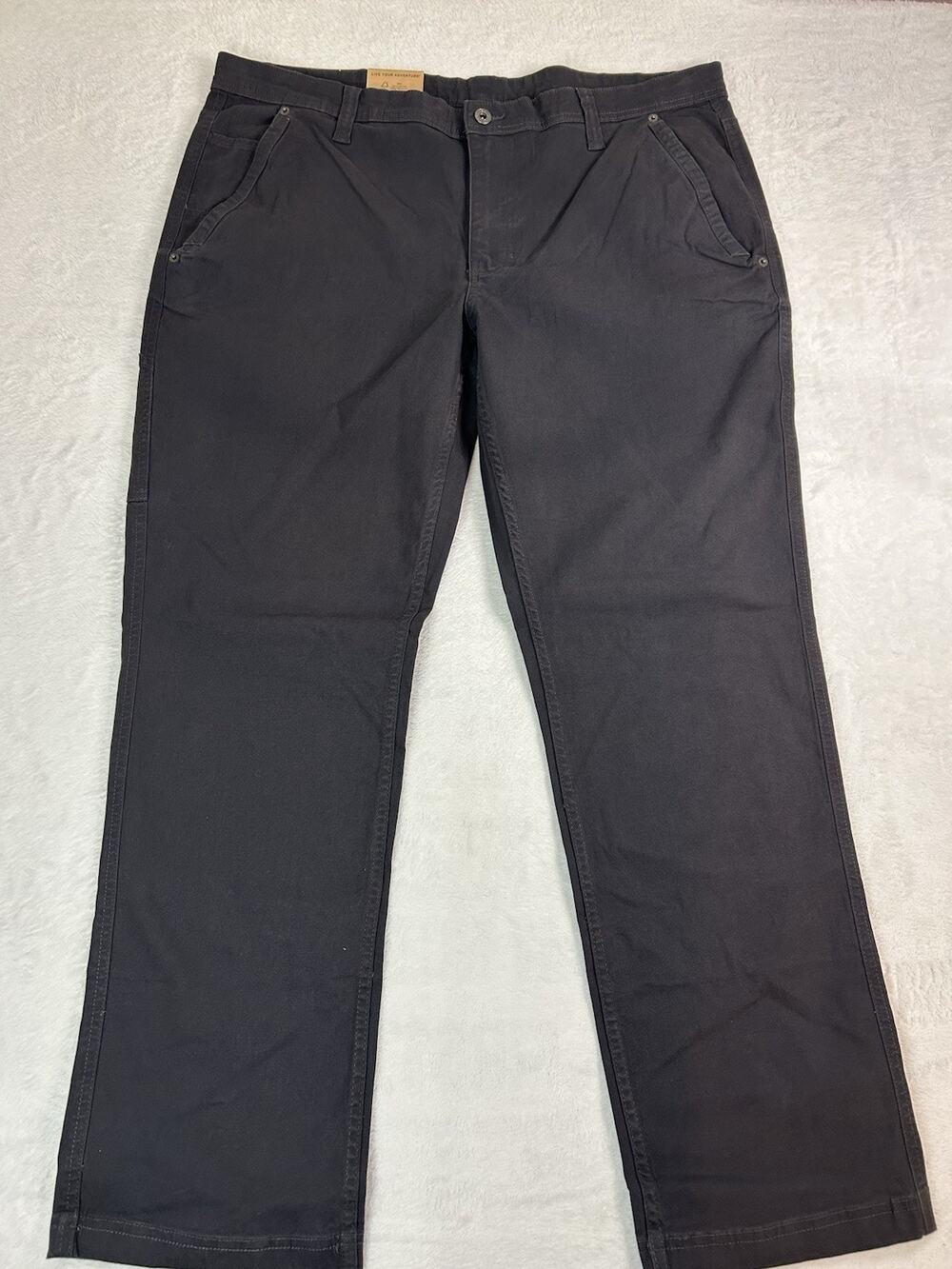 Eddie Bauer Men's Black Canvas Utility Pants Size 40x32 Stretch Workwear